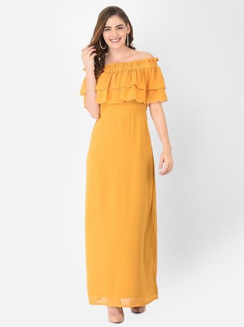 eavan mustard regular fit dress