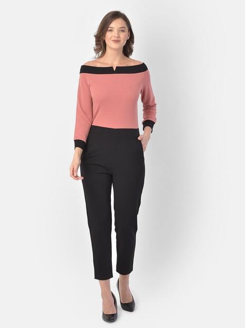 eavan pink & black full length jumpsuit