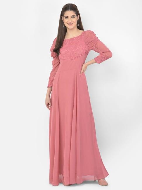 eavan pink embroidered dress