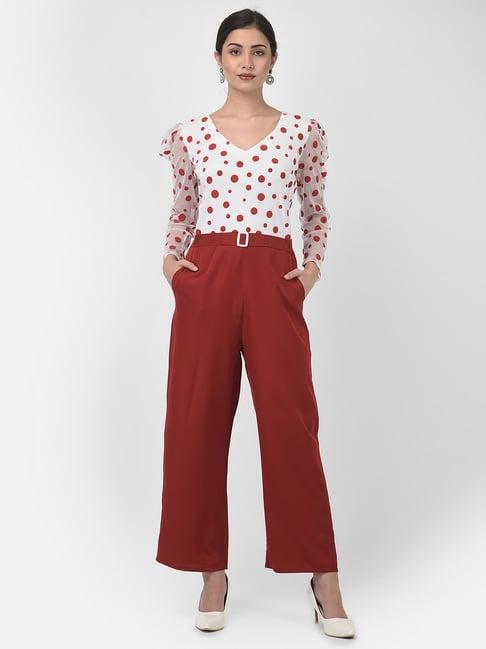 eavan red & white polka dot jumpsuit