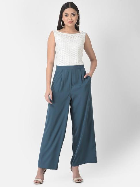 eavan white & teal jumpsuit