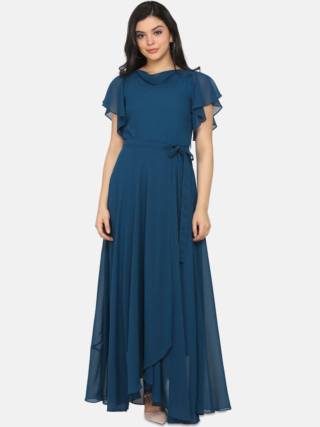 eavan women blue solid maxi dress