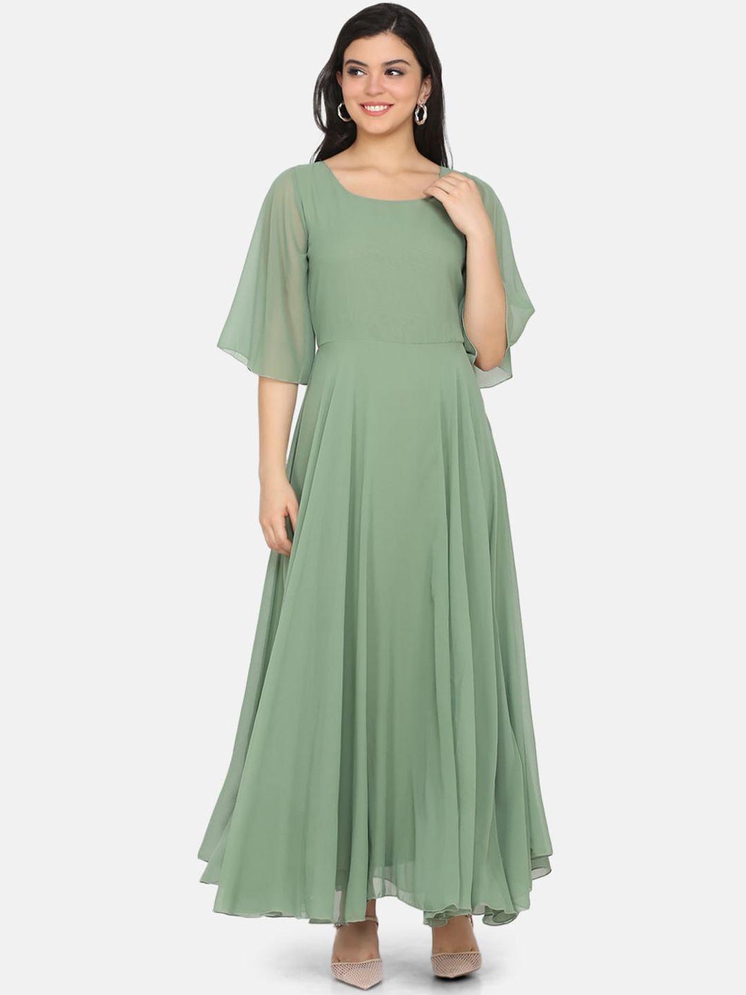 eavan women green solid maxi dress