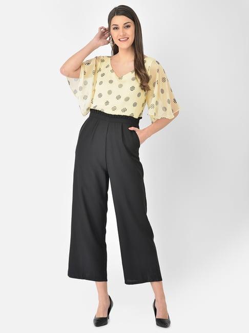 eavan yellow & black printed jumpsuit