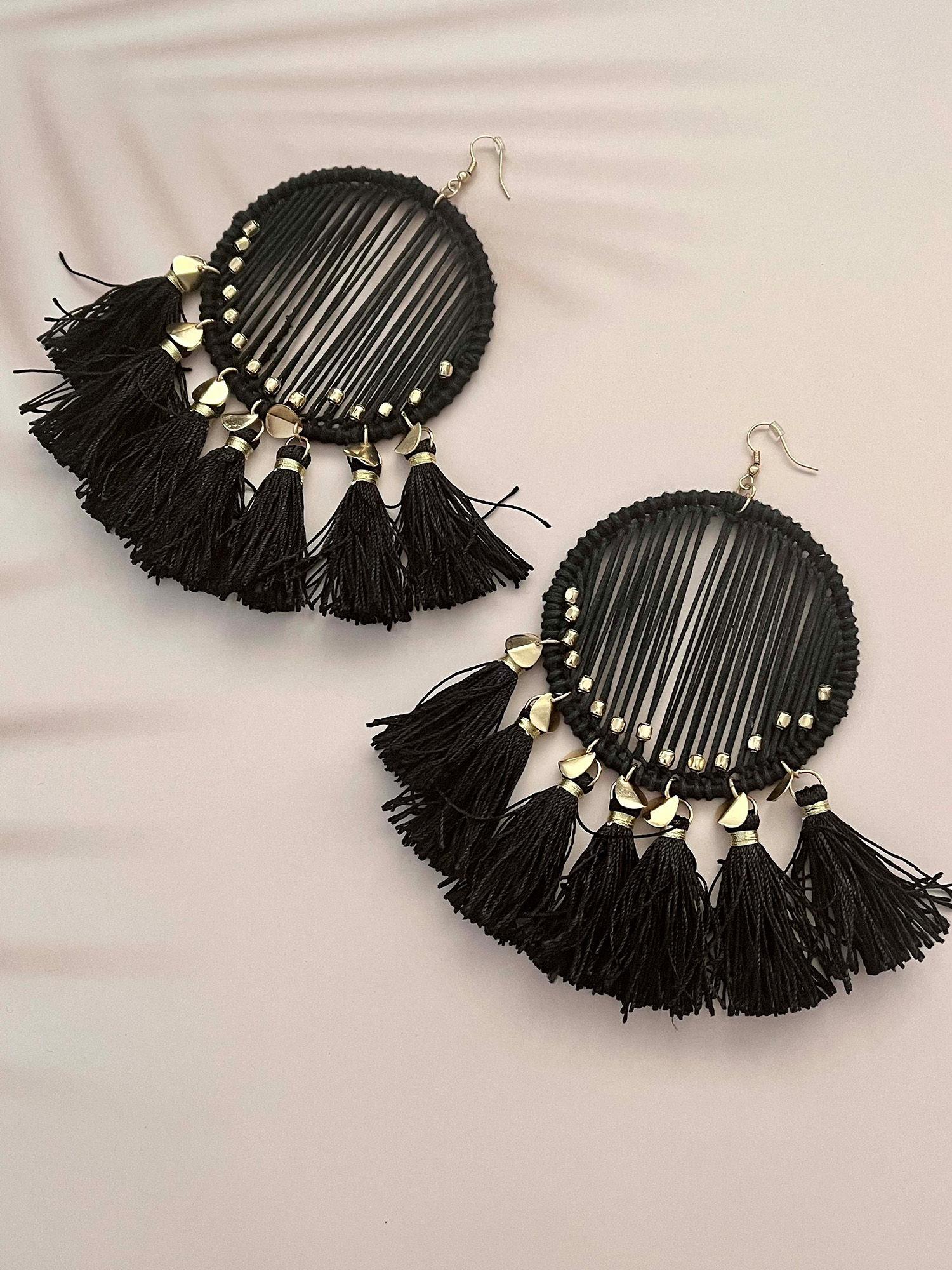 ebony harp earrings