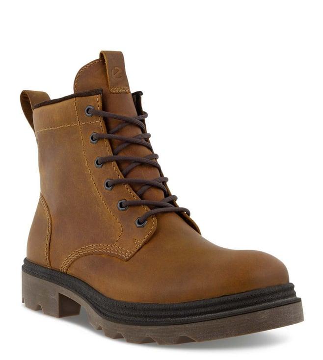 ecco men's grainer amber derby boots
