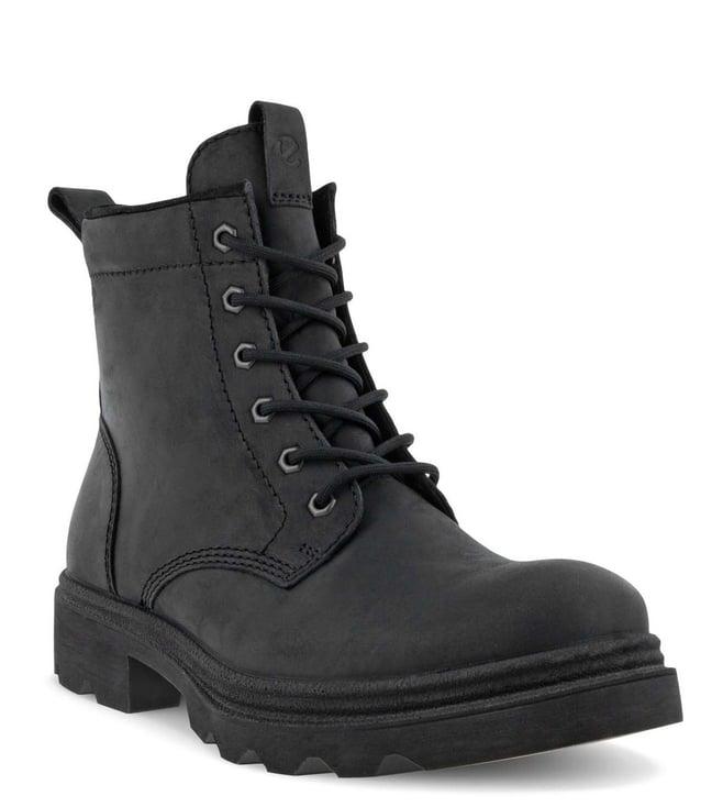 ecco men's grainer black derby boots