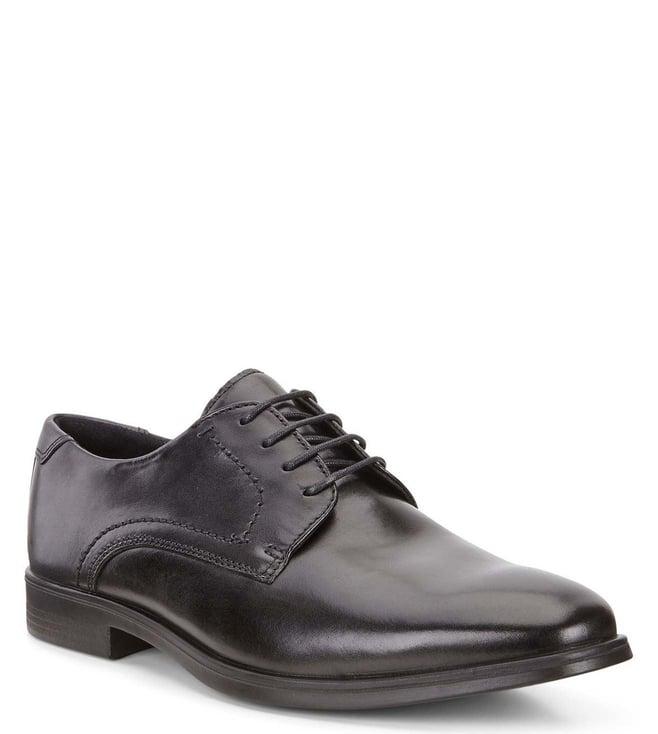 ecco men's melbourne black & magnet formal shoes