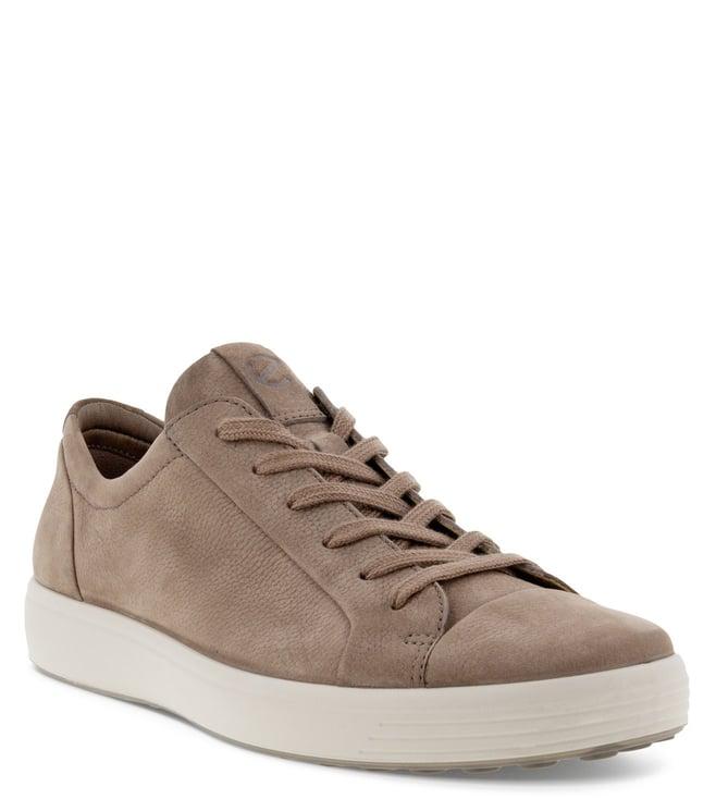 ecco men's soft 7 taupe sneakers