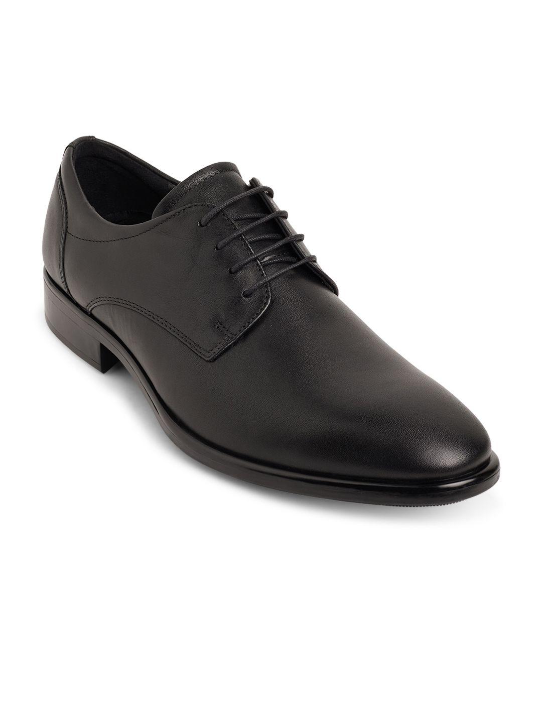 ecco men black classical leather formal derbys