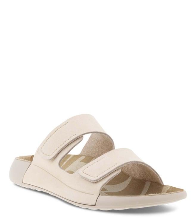 ecco women's cozmo beige slide sandals