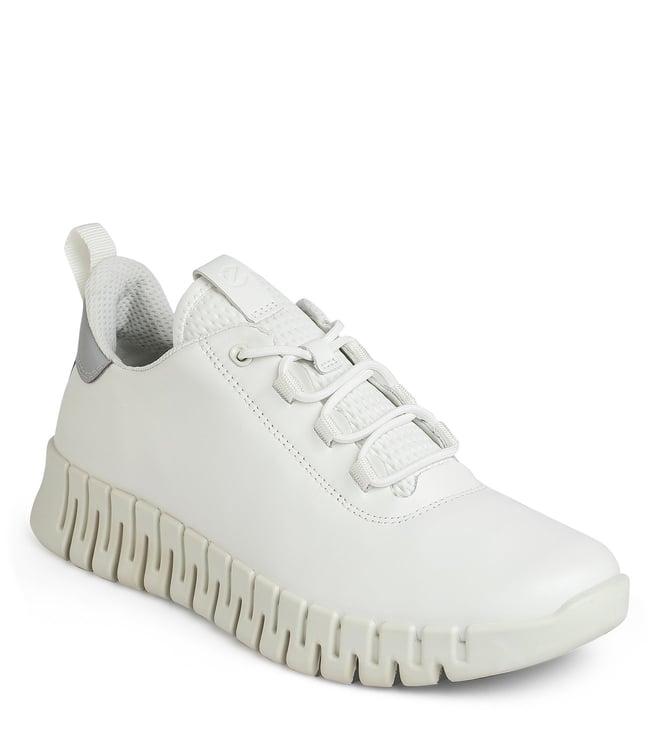 ecco women's gruuv white & light grey sneakers