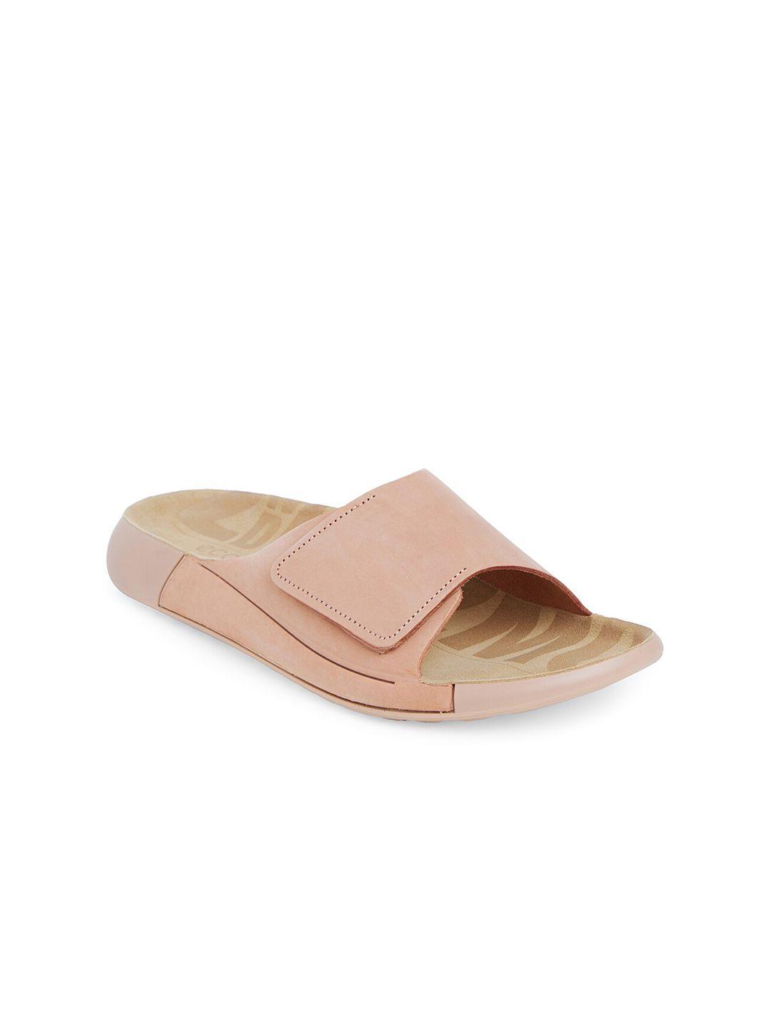 ecco women pink scandinavian spirit solid casual leather open toe flats