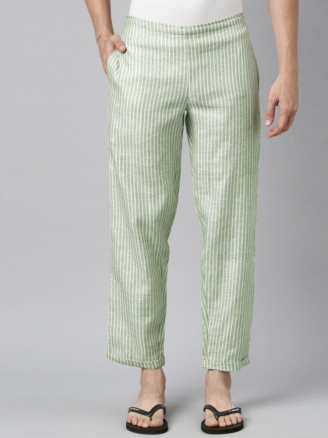 ecentric men striped sustainable hemp lounge pants