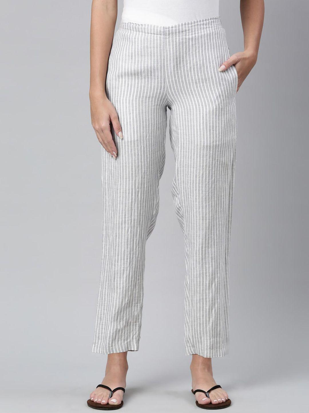 ecentric women grey striped lounge pants