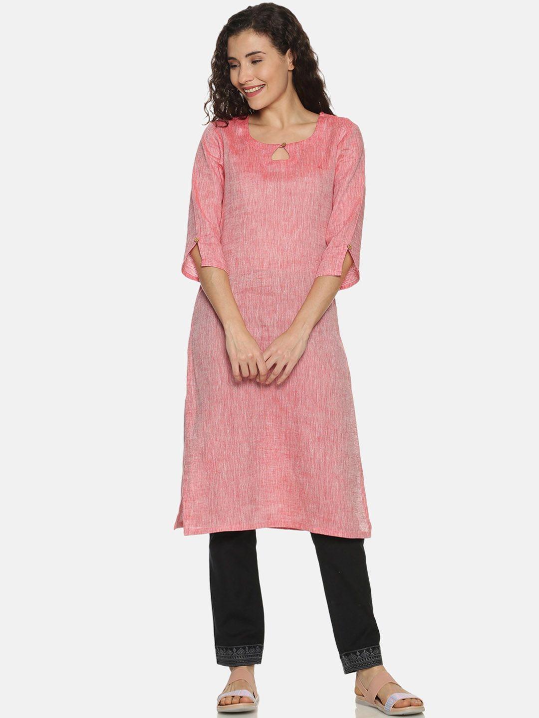 ecentric women keyhole neck straight kurta