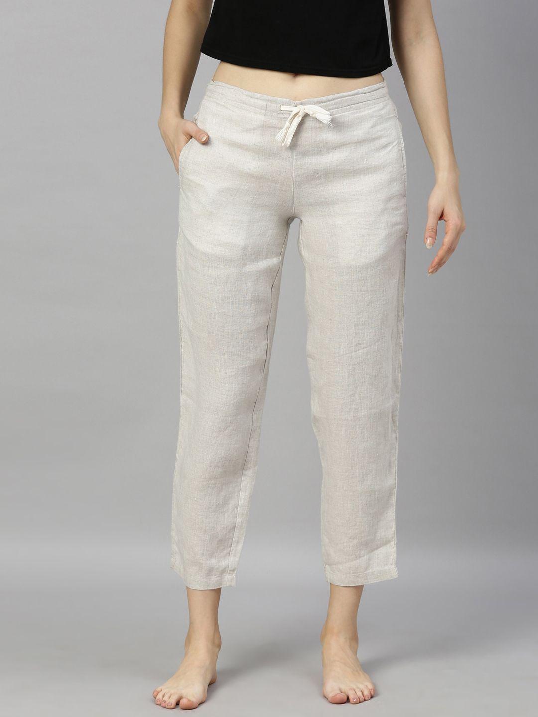 ecentric women off-white eco-friendly hemp sustainable lounge pants