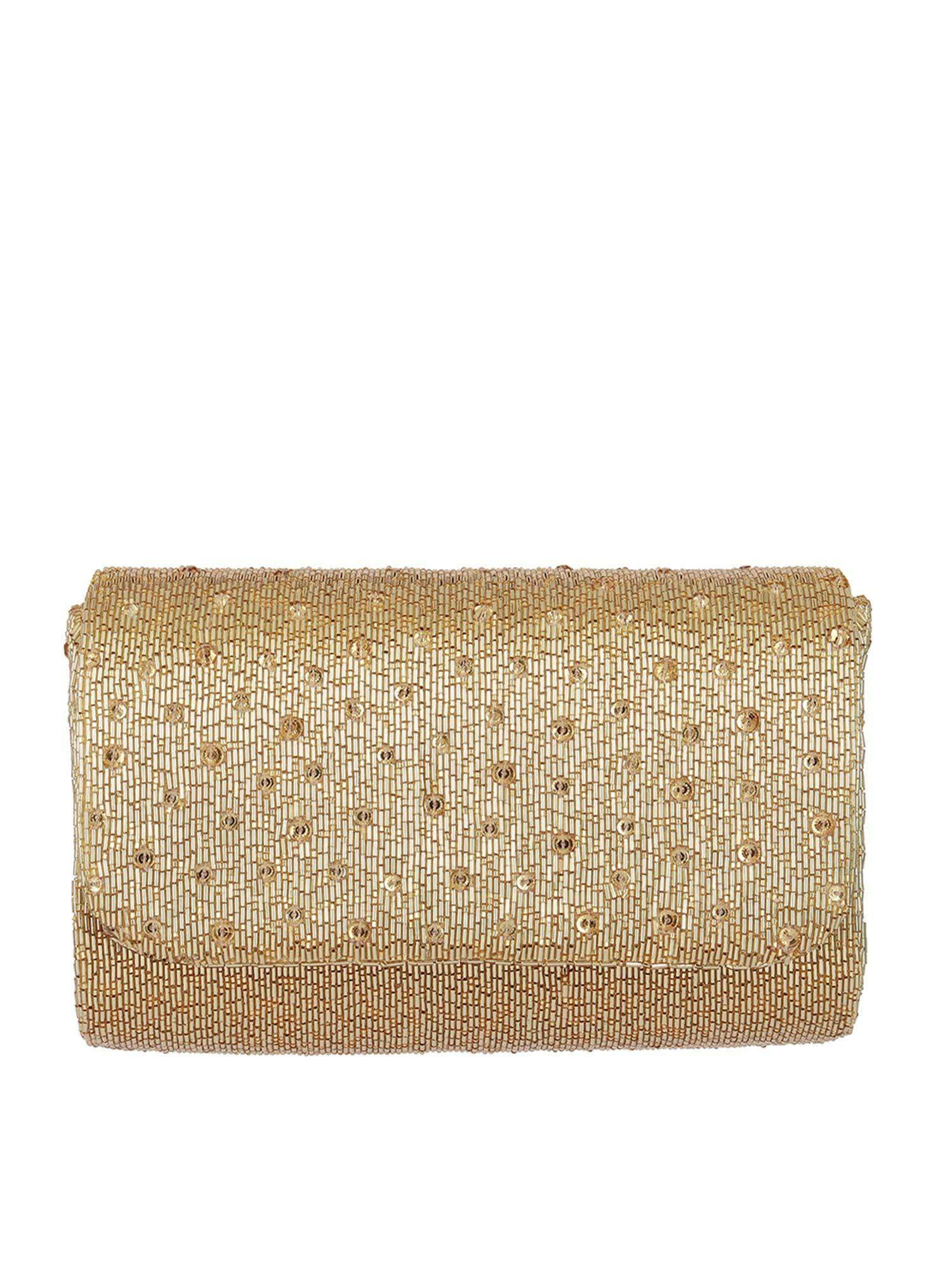 eclat flapover clutch peerless gold with handle