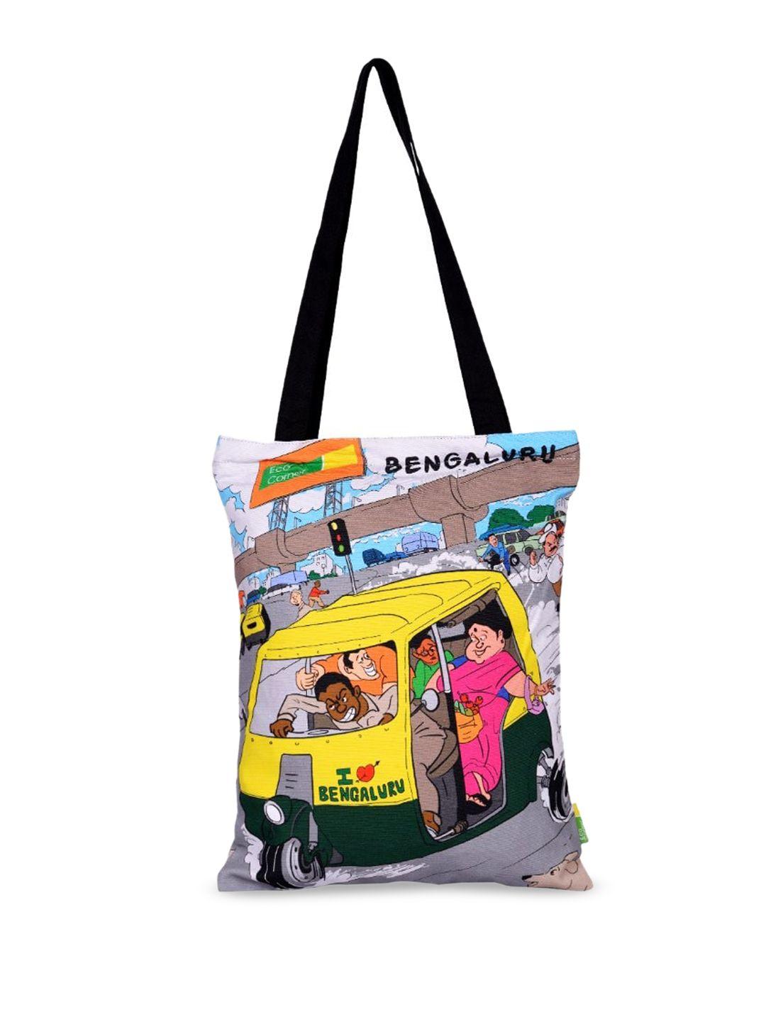 eco corner namma bengaluru auto printed cotton shopper tote bag
