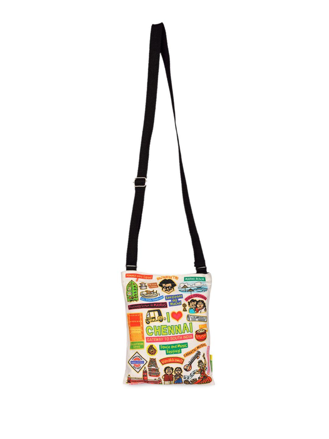 eco corner printed cotton shopper sling bag