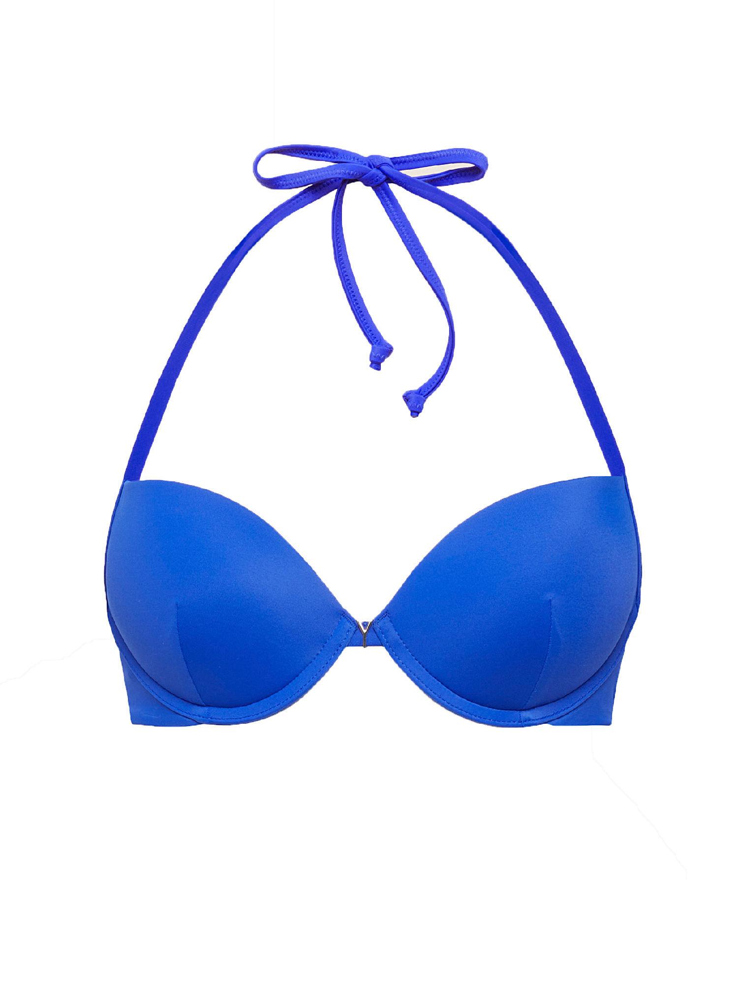 eco-essential blue bikini bra blue