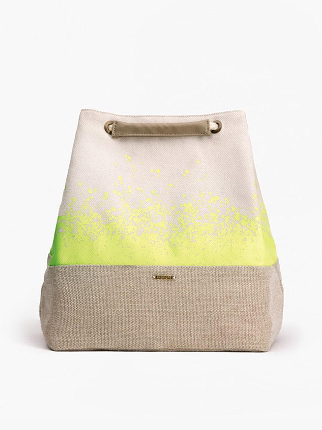 ecoright beige printed shopper sling bag