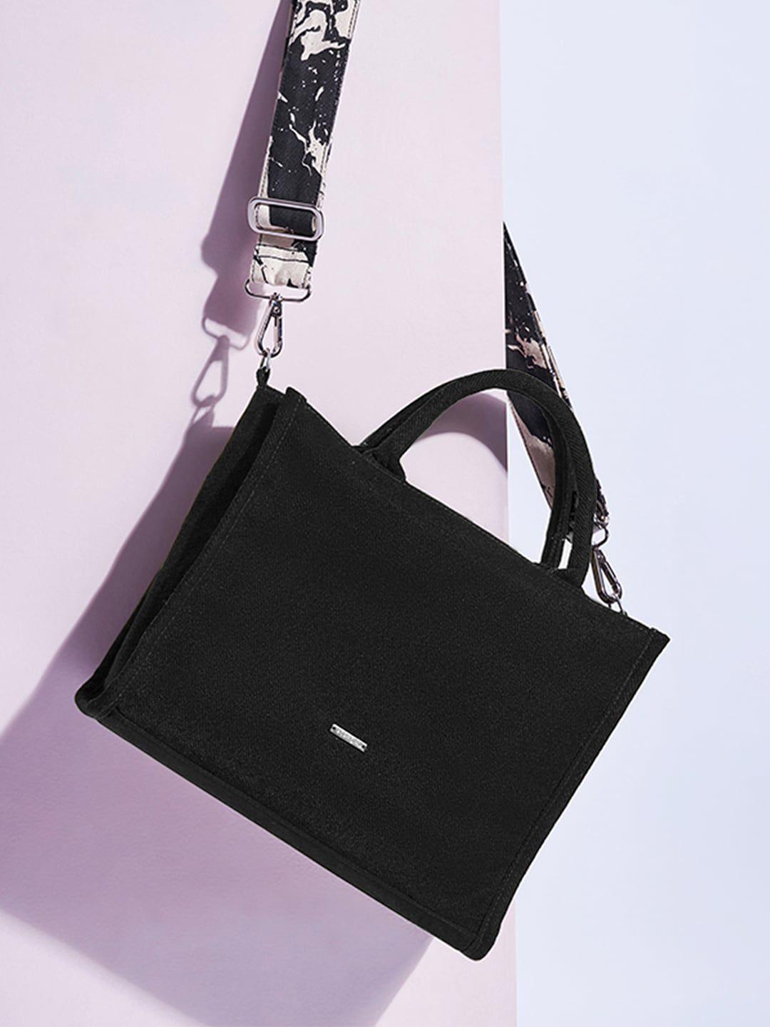 ecoright black cotton shopper handheld bag