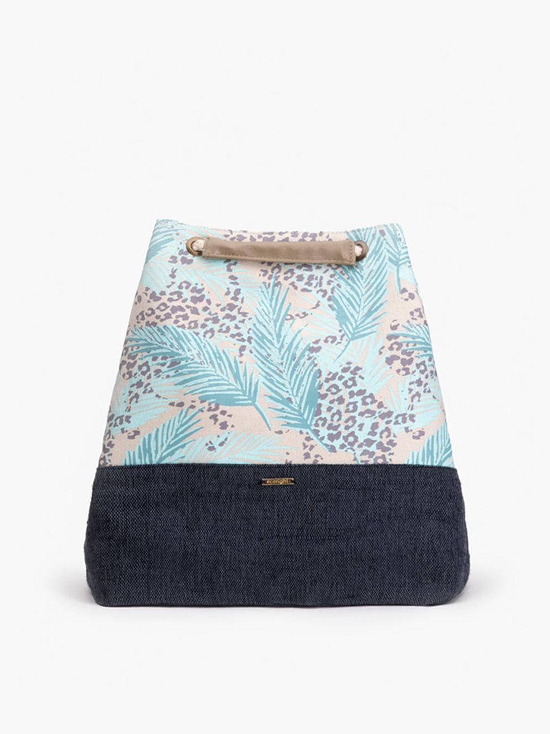 ecoright blue floral printed structured shoulder bag