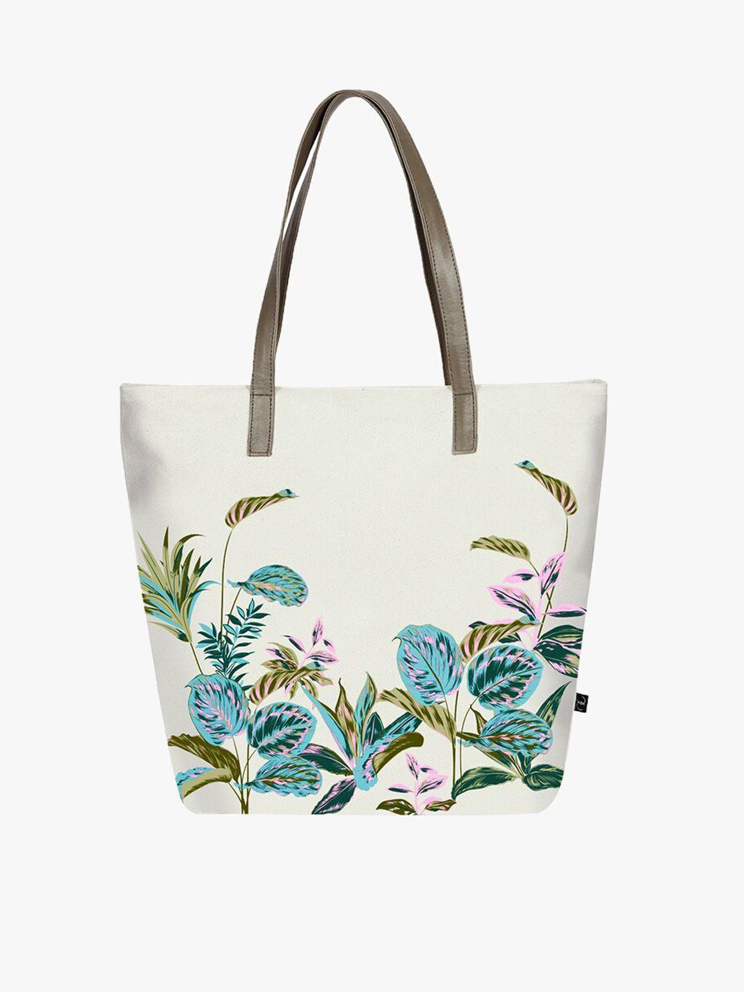 ecoright off white floral printed oversized shopper tote bag