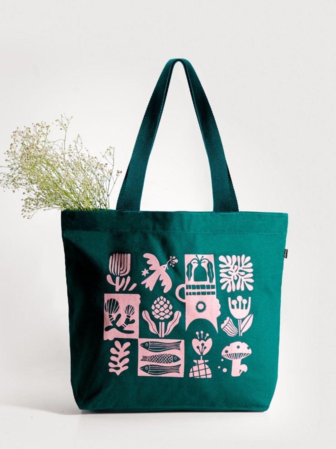 ecoright printed shopper tote bag with applique