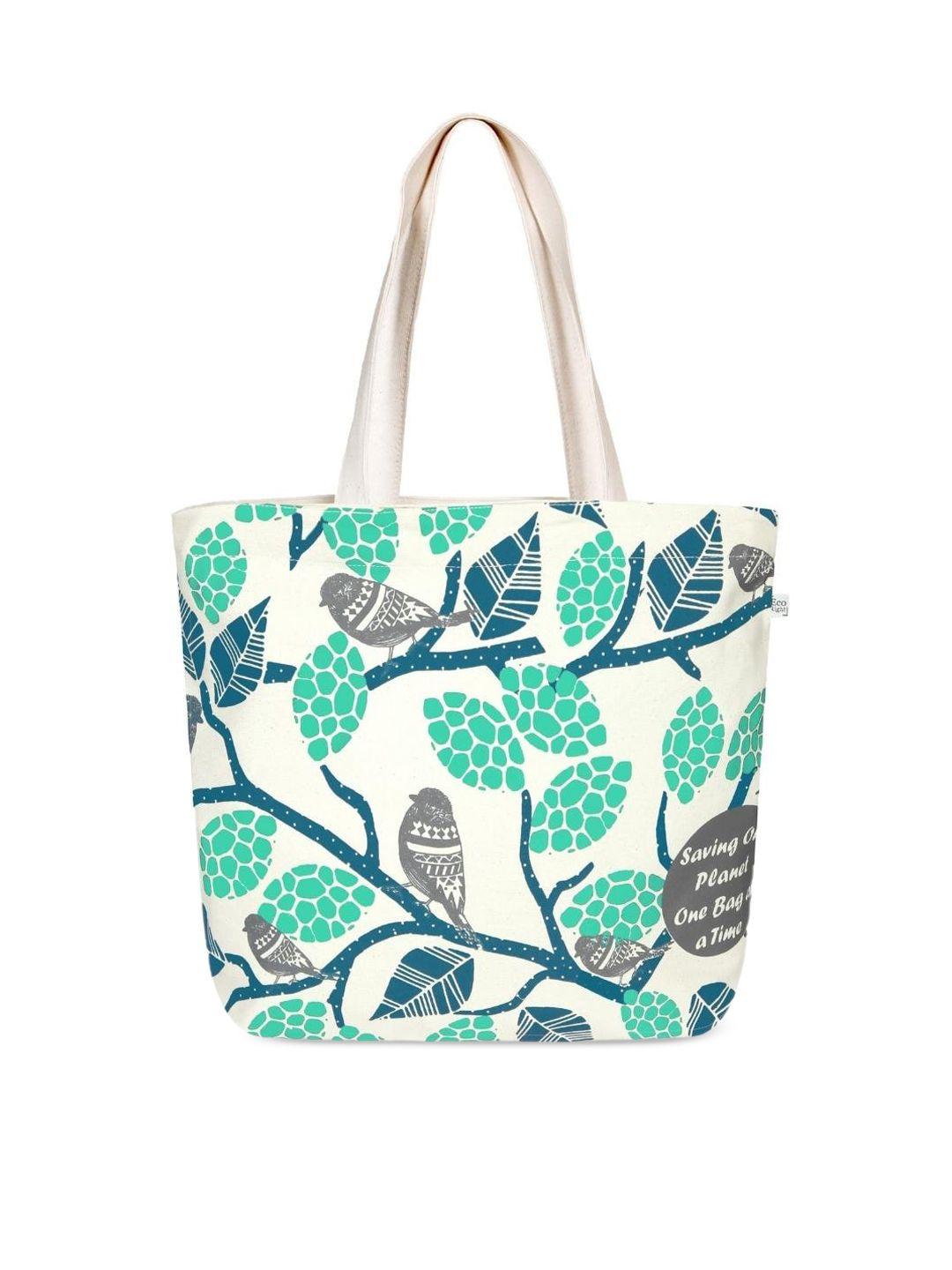 ecoright sparrows printed oversized shopper tote bag