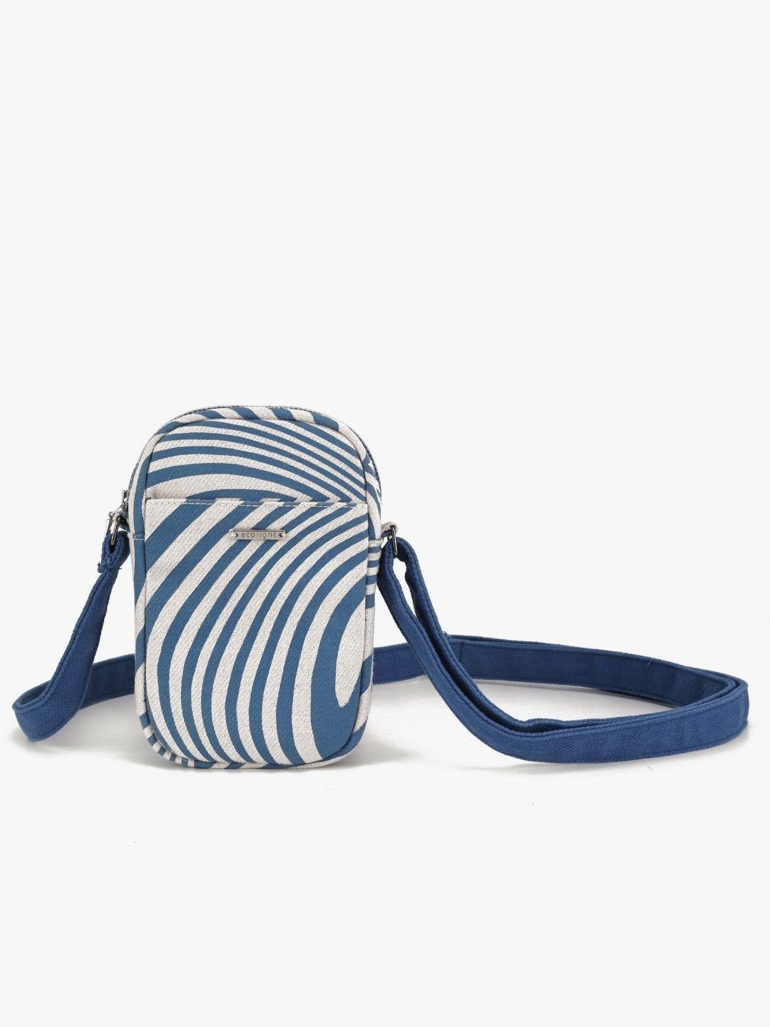 ecoright striped structured pure cotton mobile sling bag