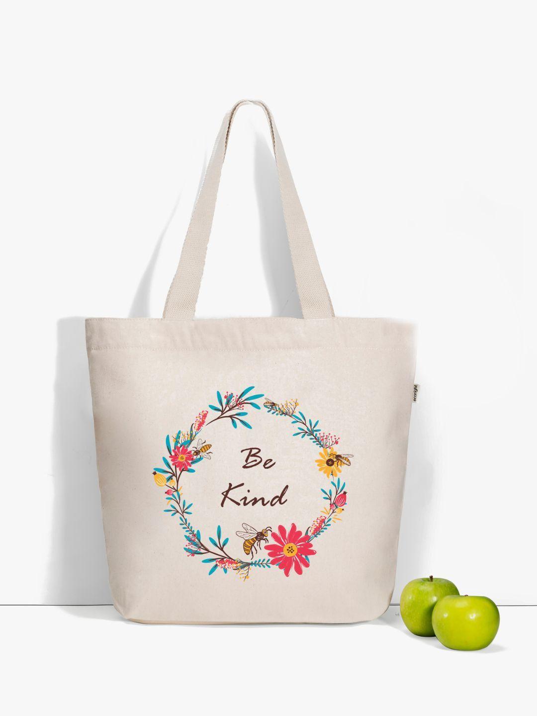 ecoright typography printed 18 inch laptop pure cotton oversized shopper tote bags