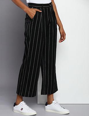 ecovero viscose vertical stripe trousers