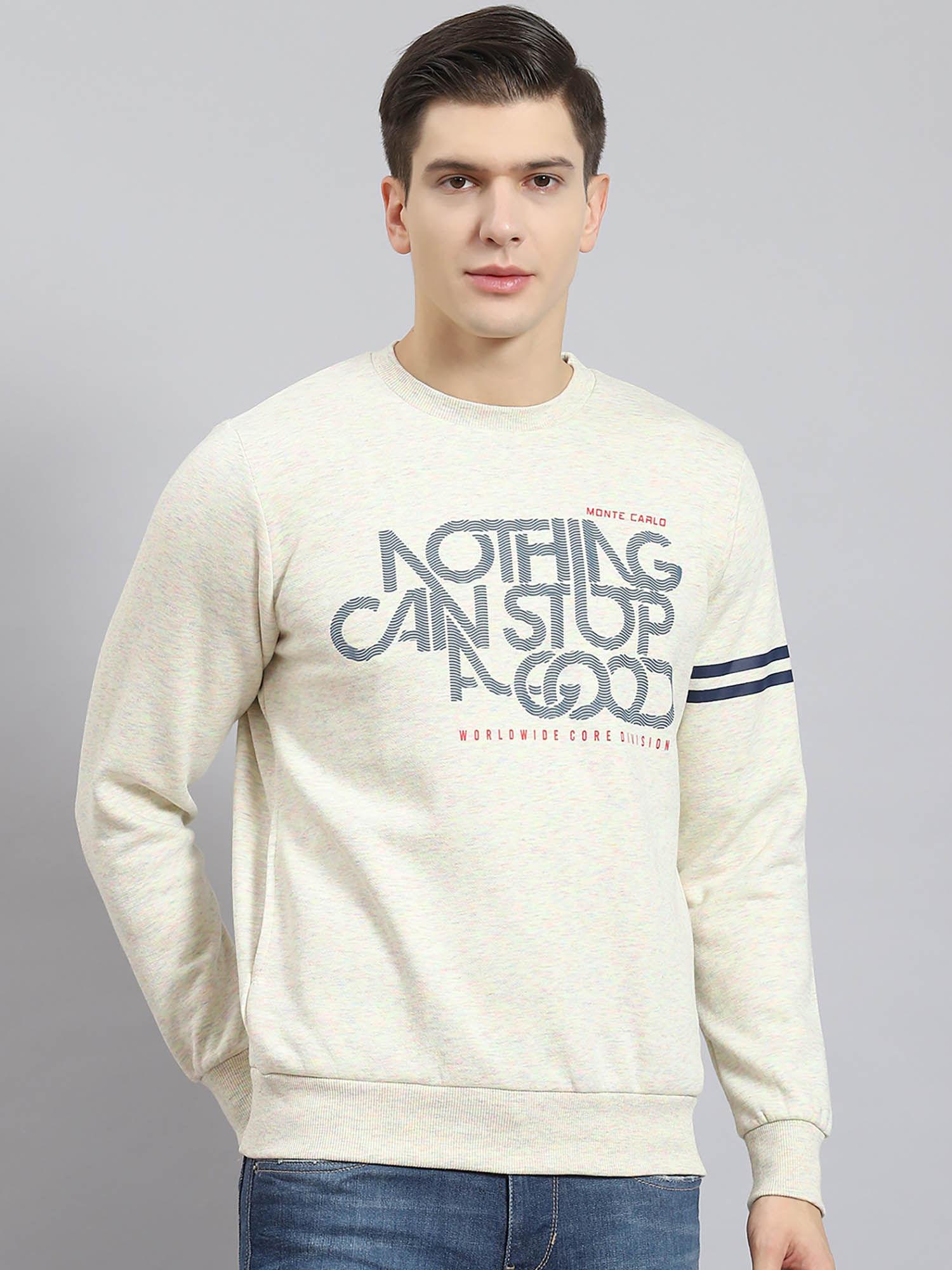 ecru beige printed sweatshirt