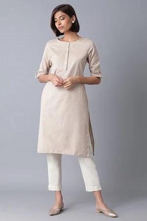 ecru classic straight kurta