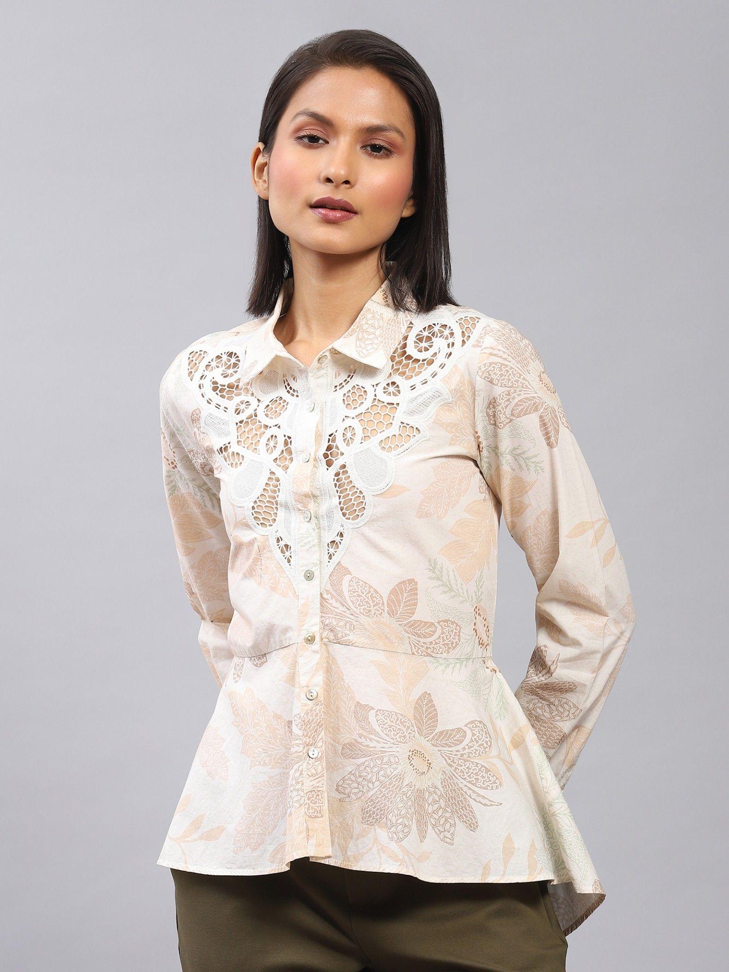 ecru embroidered shirt