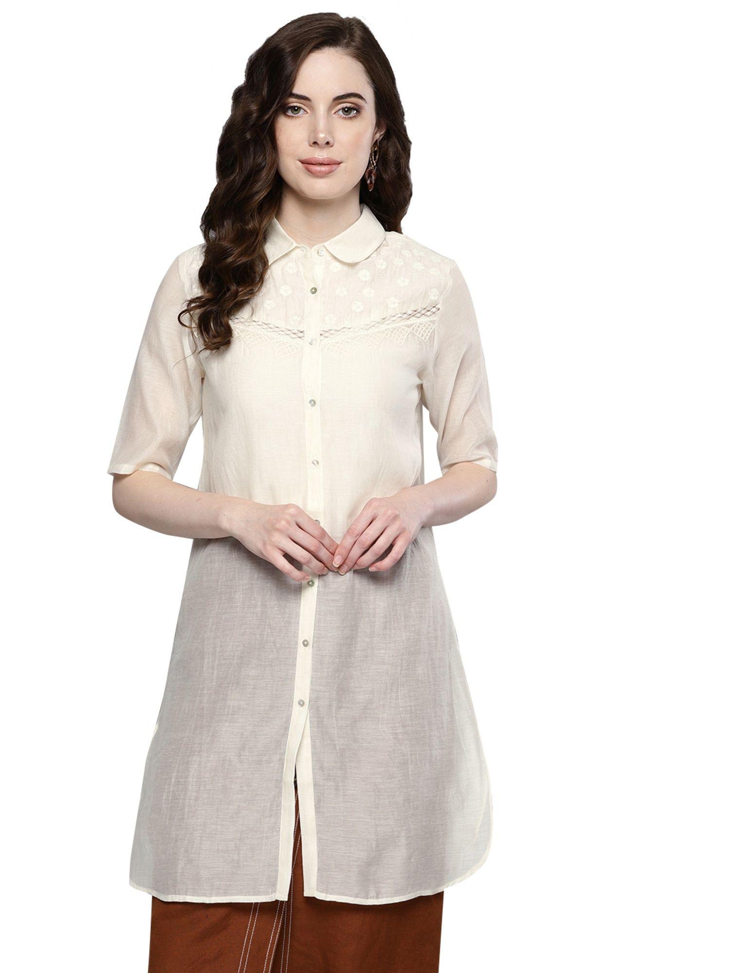 ecru embroidered tunic