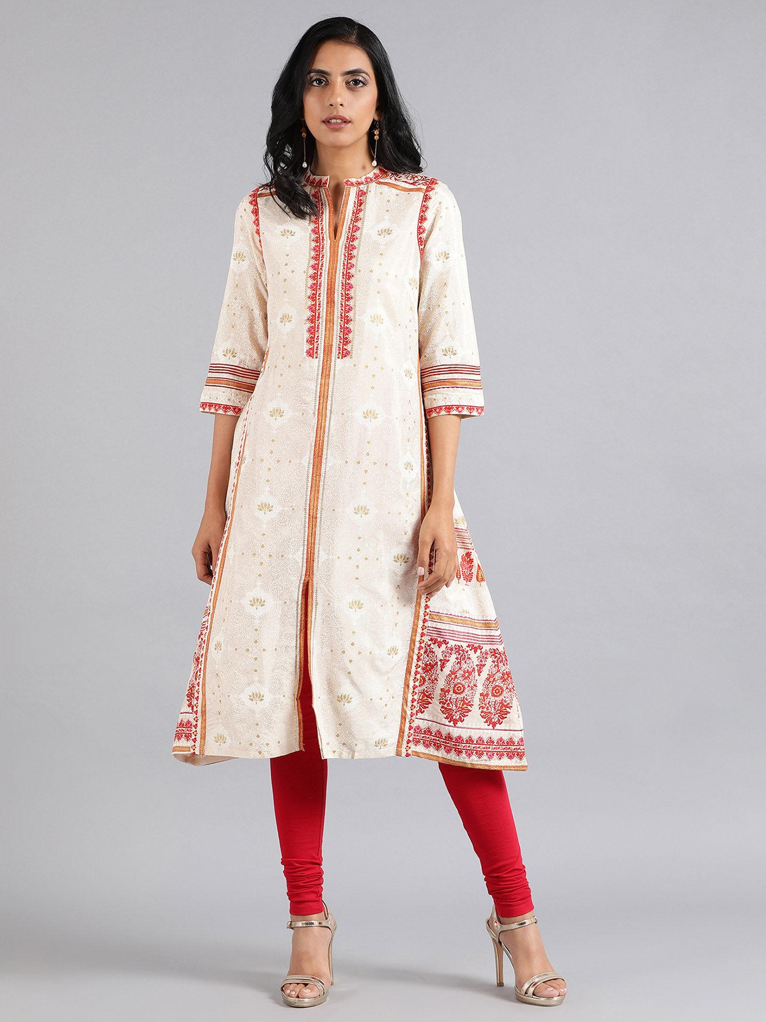 ecru mandarin neck kurta