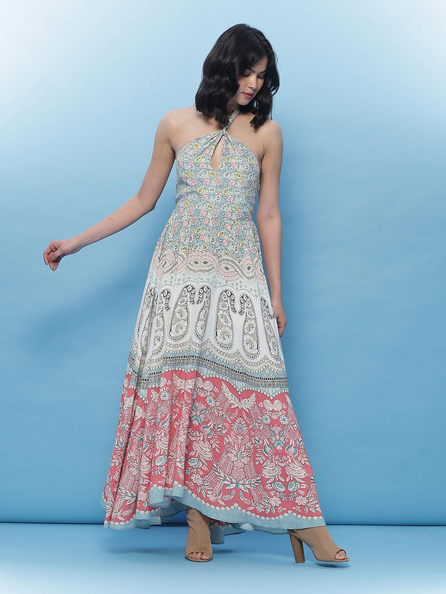 ecru paisely print dress