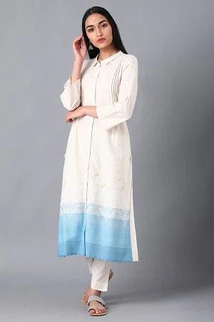 ecru shirt collar kurta