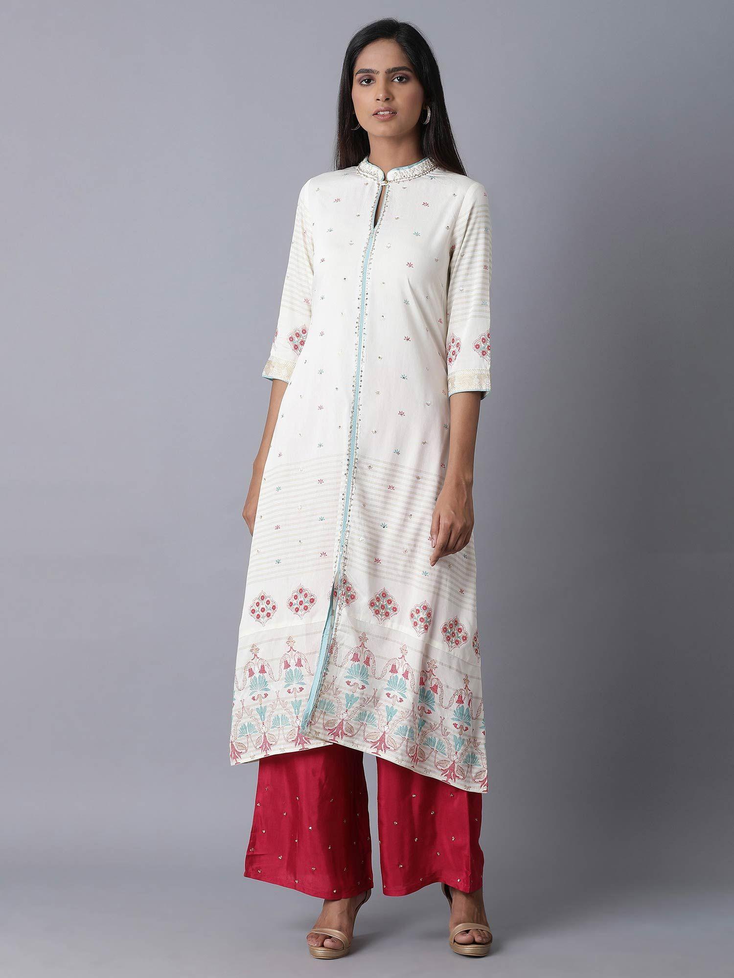 ecru straight kurta