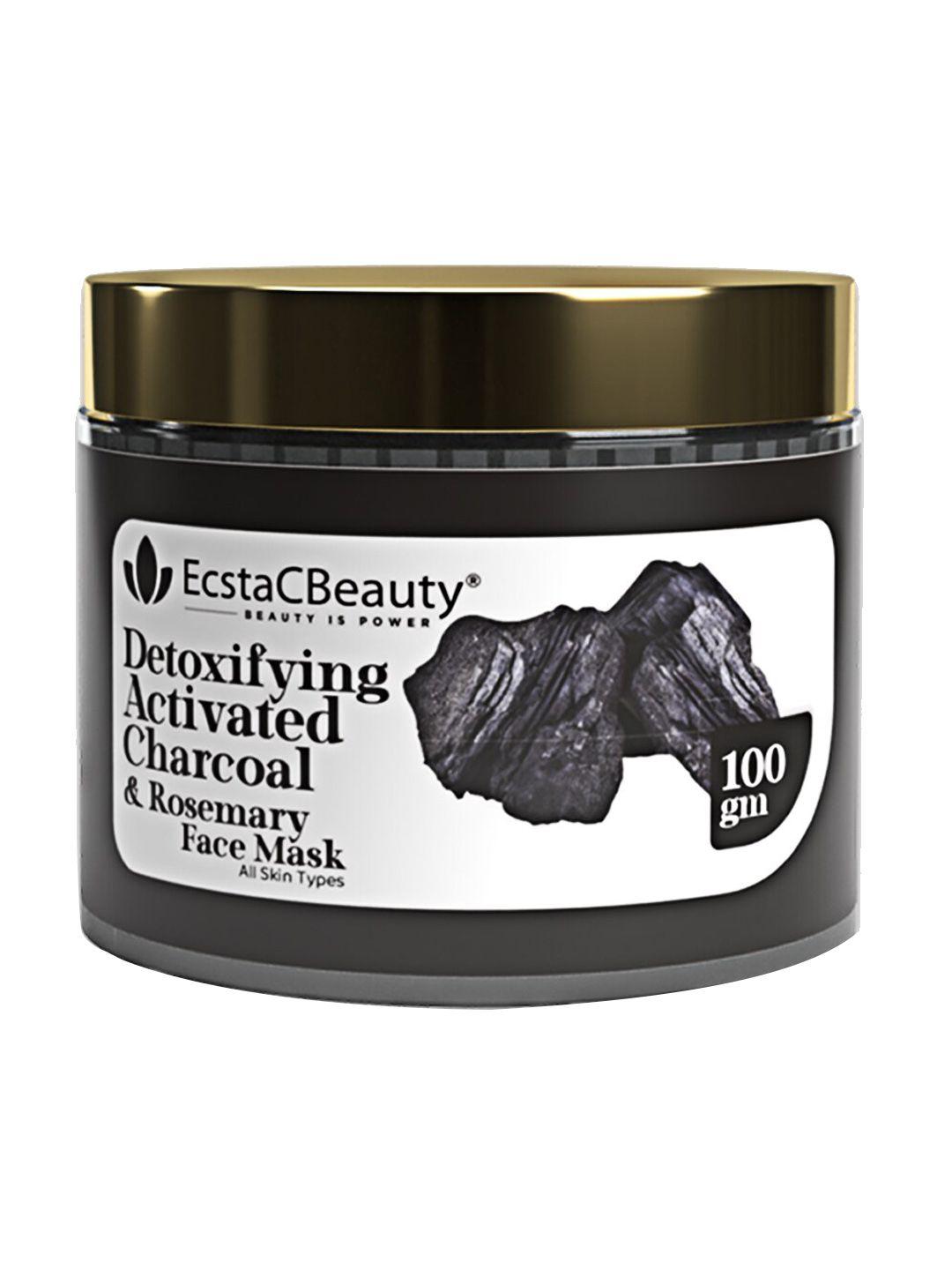 ecstacbeauty detoxifying activated charcoal & rosemary facial mask - 100g