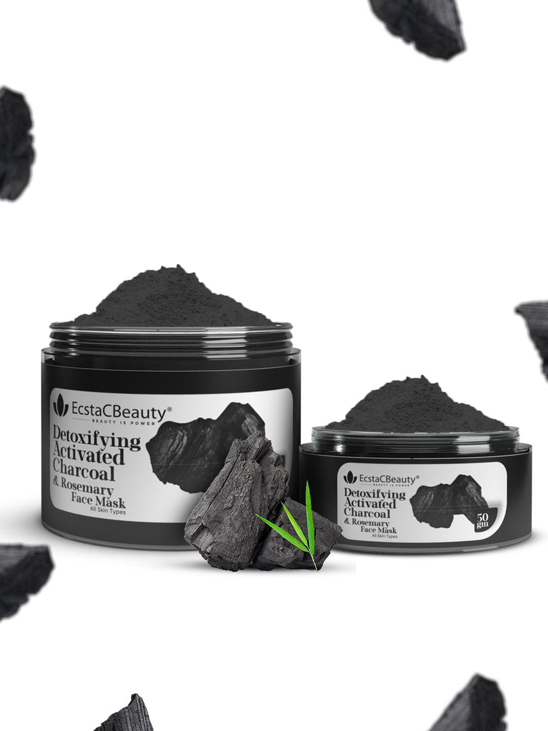 ecstacbeauty detoxifying activated charcoal & rosemary facial mask - 50g