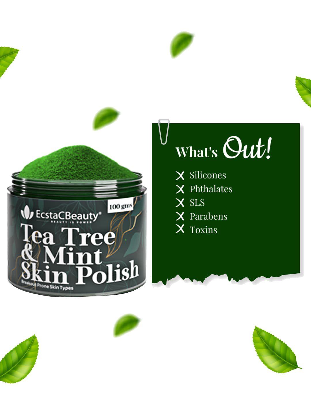 ecstacbeauty tea tree & mint skin polish acne & pimples scrub 50 gm