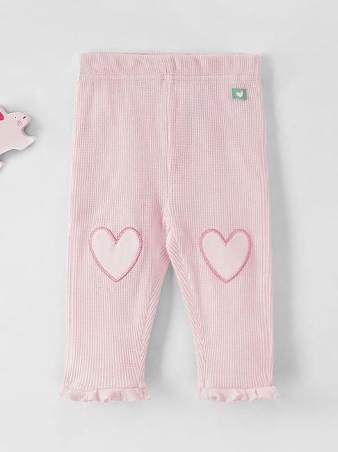 ed-a-mamma baby pink self design leggings