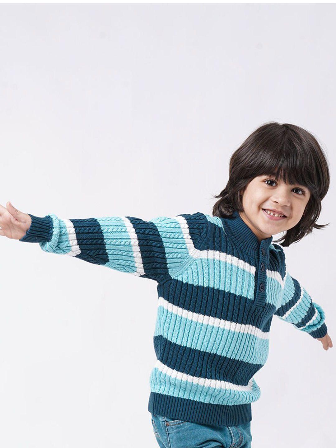 ed-a-mamma-boys-blue-&-white-striped-henley-neck-sustainable-pullover-sweater