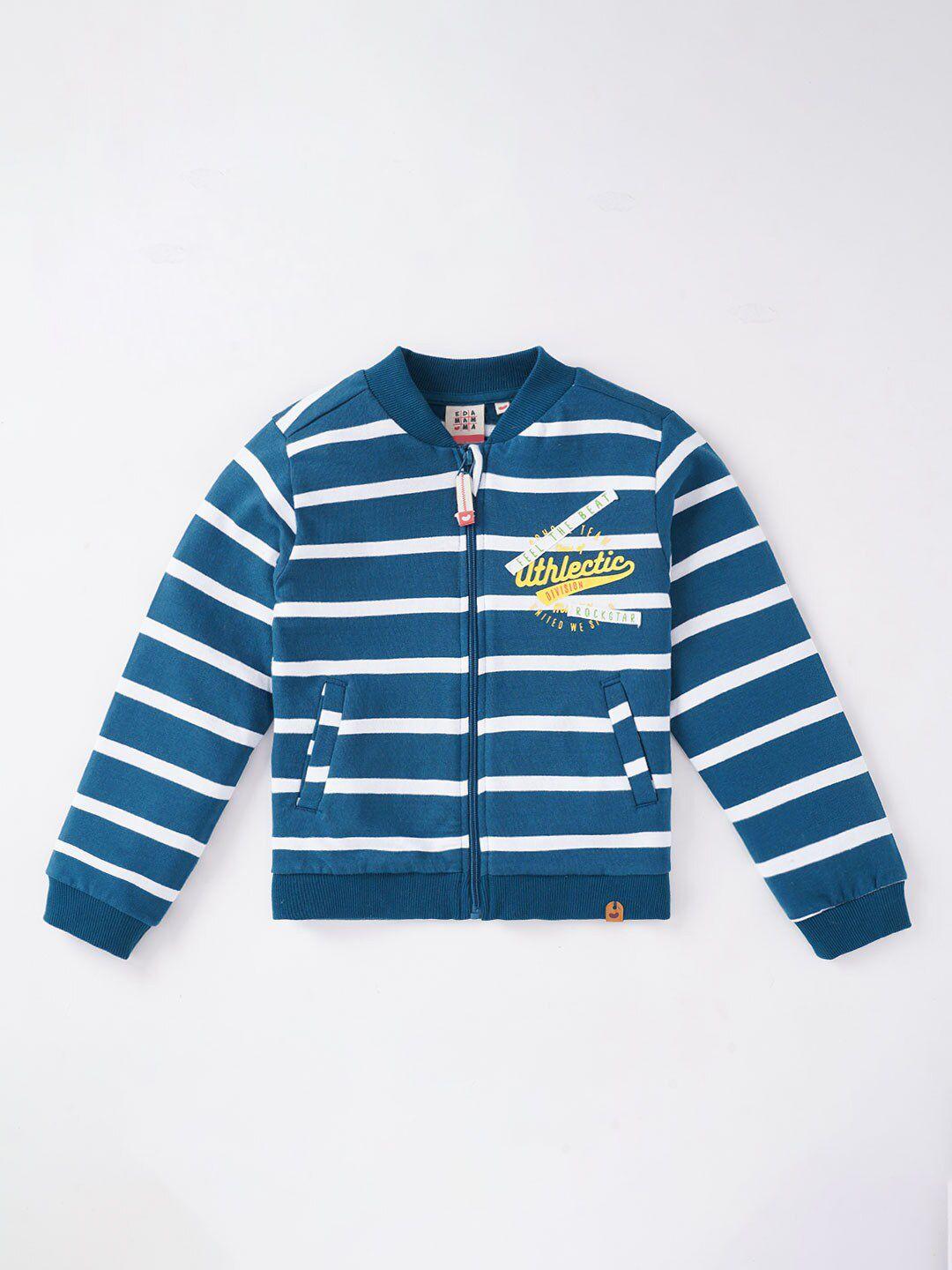 ed-a-mamma boys blue striped crop tailored jacket