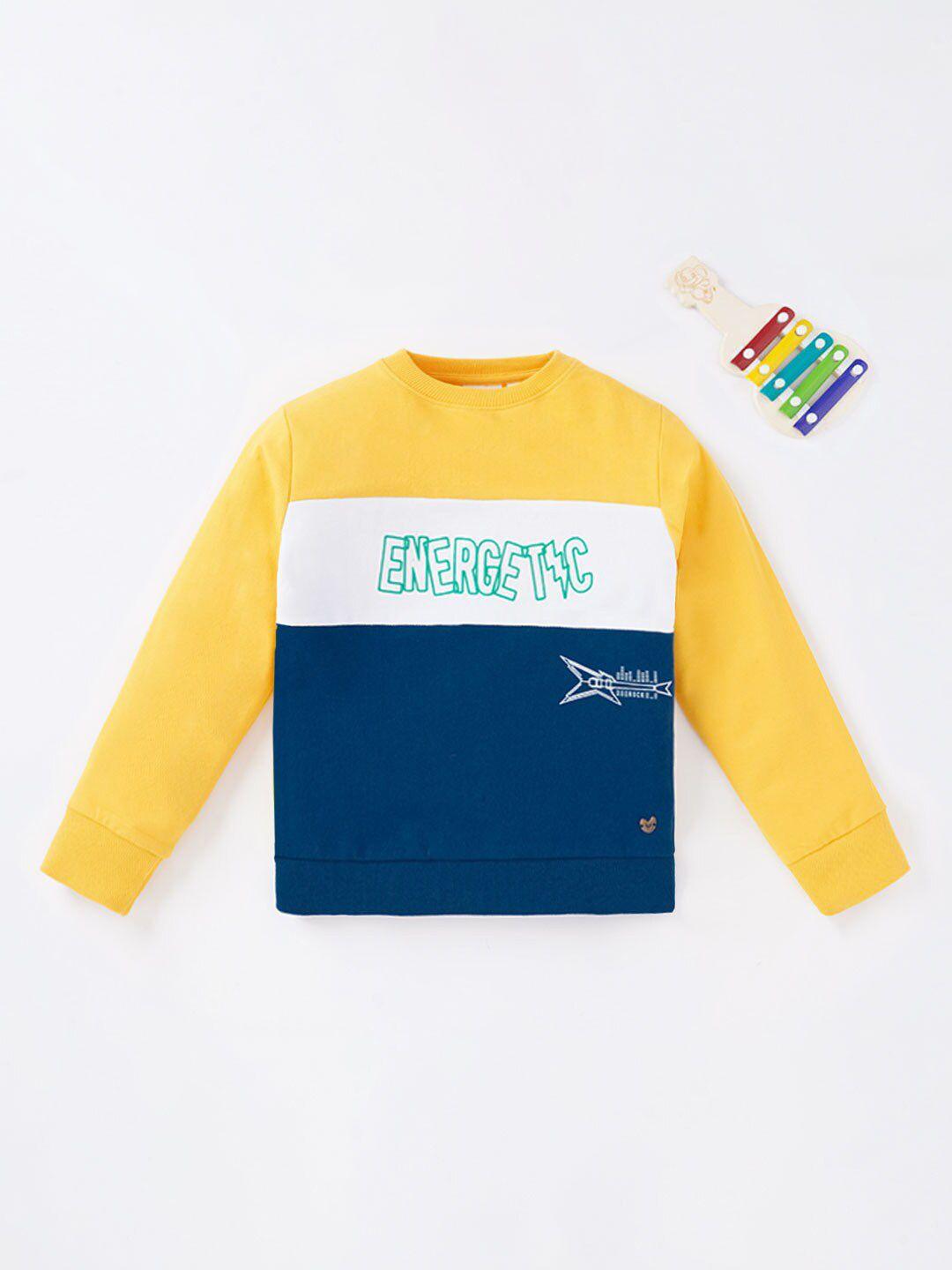 ed-a-mamma boys colourblocked sweatshirt
