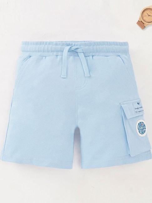 ed-a-mamma kids blue cotton applique shorts